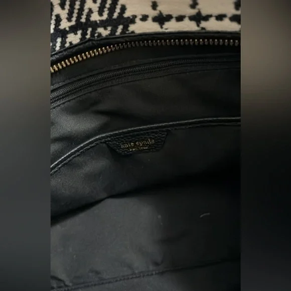 Kate Spade Black and White Checkered Tote - Picture 3 of 3